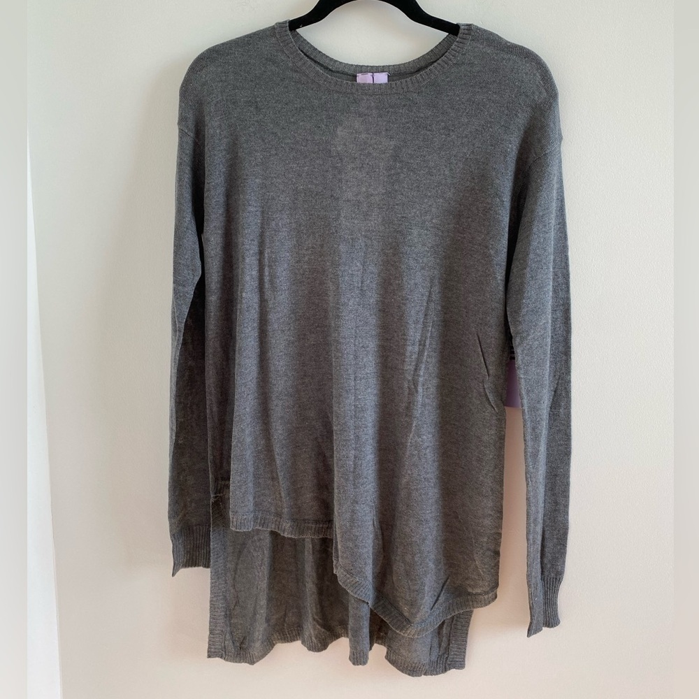 Wilt Heather Grey Silk & Cashmere Blend Uneven Hem Sweater Size XS New With Tag